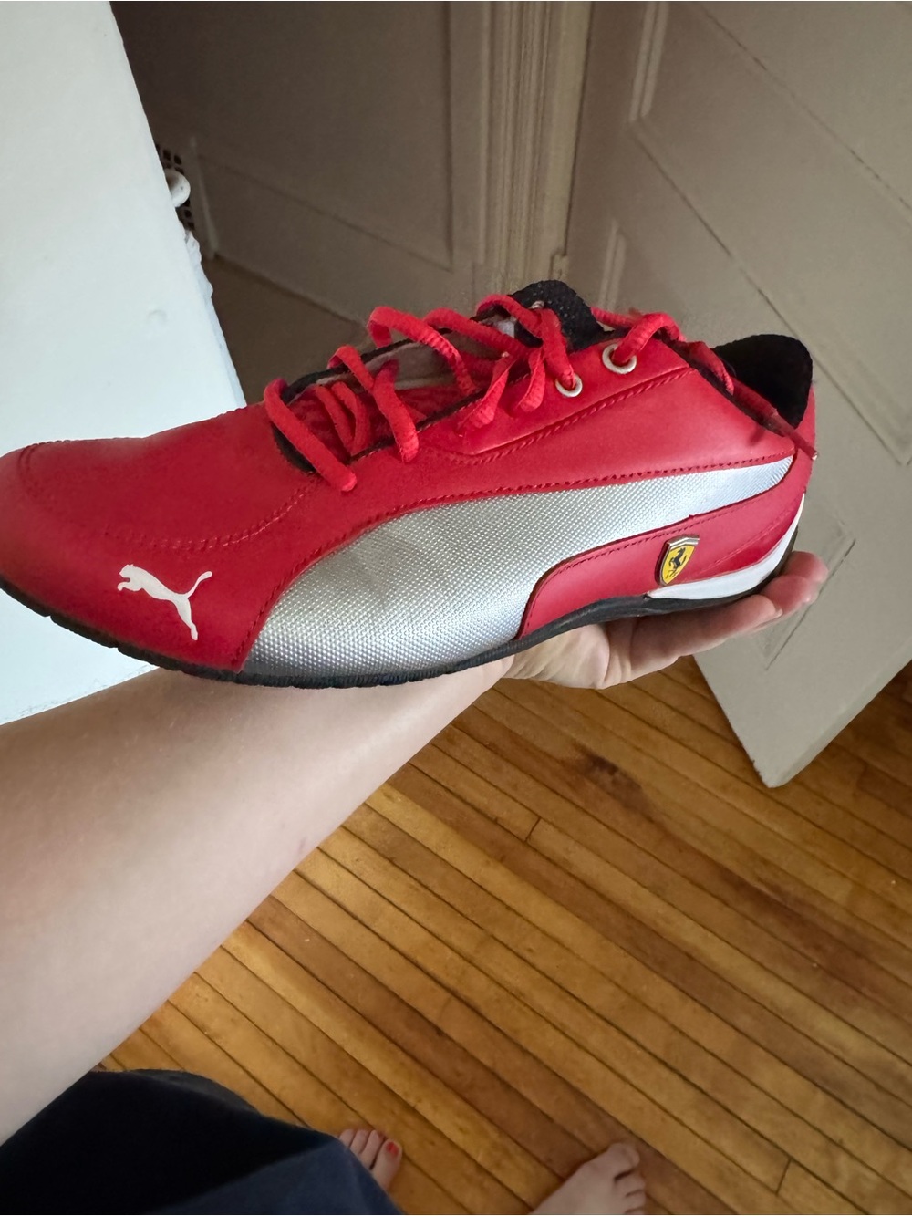Puma Kids Red and Silver Sneaker